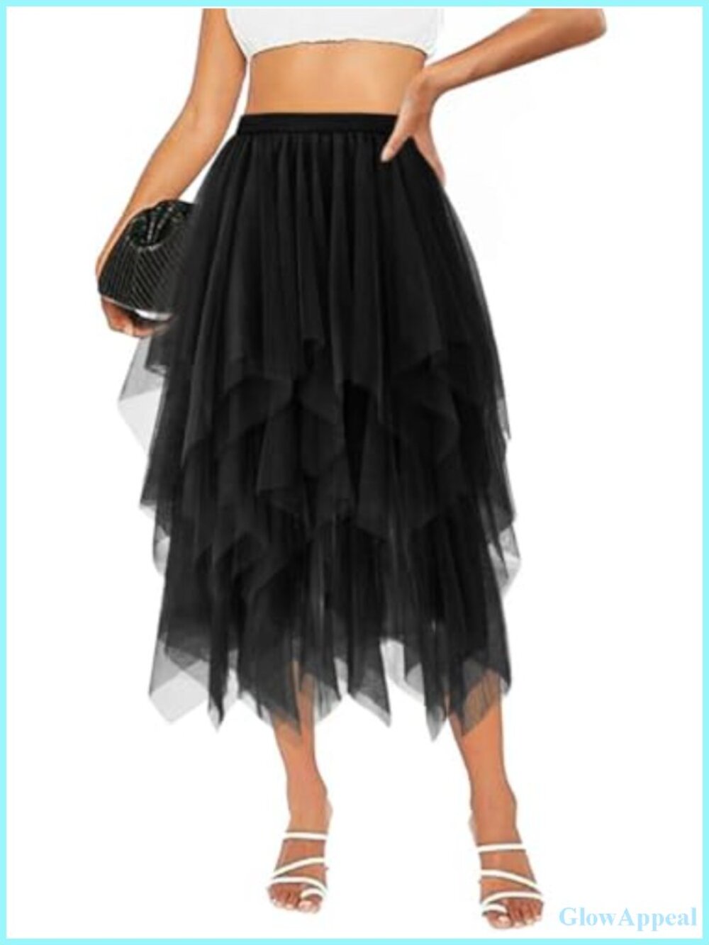 Tulle Midi Skirt High Waist A-Line Layered Fairy Long Tutu